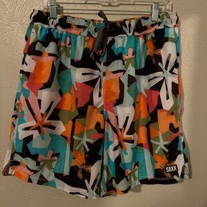 EUC Men’s Saxx OH BUOY Ballpark Pouch 2N1 Volley Swim Shorts 7" Asteriks size XL